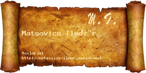 Matsovics Ilmár névjegykártya